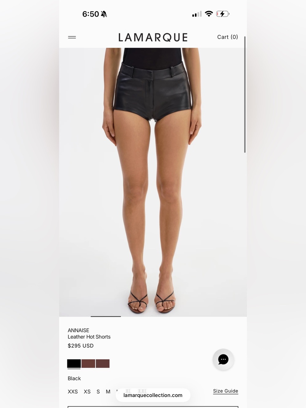Lamarque Black Leather Women's Shorts